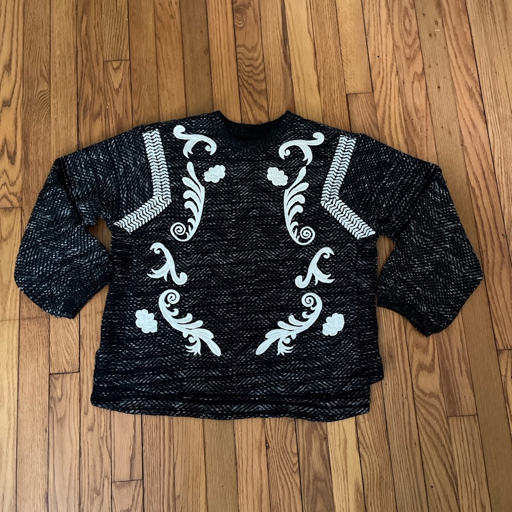 Lucky Brand Black and White Patterned Women's Sweater